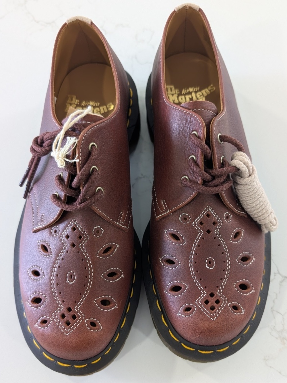 Dr. Martens 1461 Made in England Desert Oasis Suede Oxford Cutout Brown UK 7